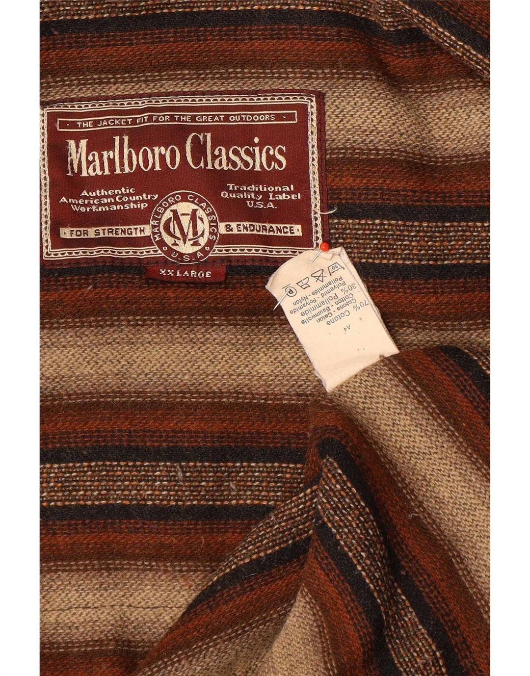 Męska kurtka użytkowa Marlboro Classics UK 44 2XL Brązowa, bawełniana
