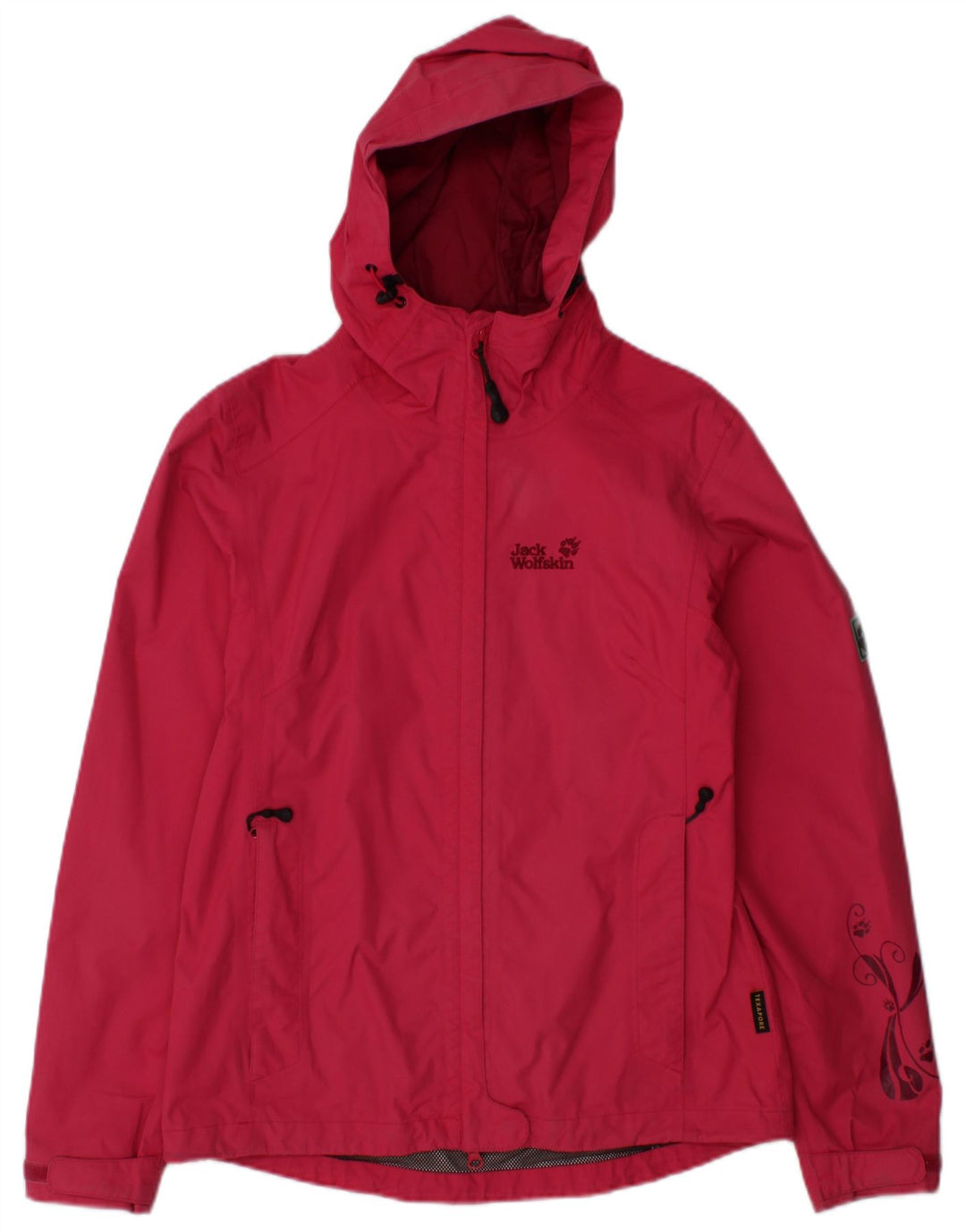 JACK WOLFSKIN Womens Hooded Rain Jacket UK 10 Small Pink Polyamide
