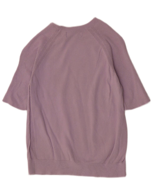 Marks & Spencer Dame Boat Neck Jumper Sweater UK 10 Small Purple