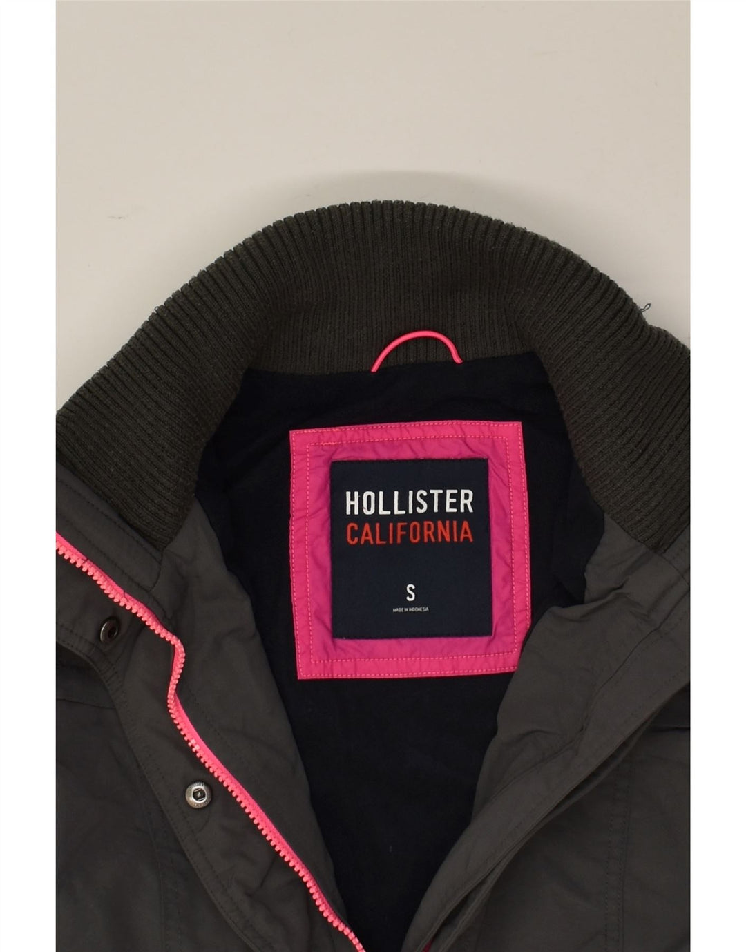 HOLLISTER Womens Windbreaker Jacket UK 10 Small Grey Polyester