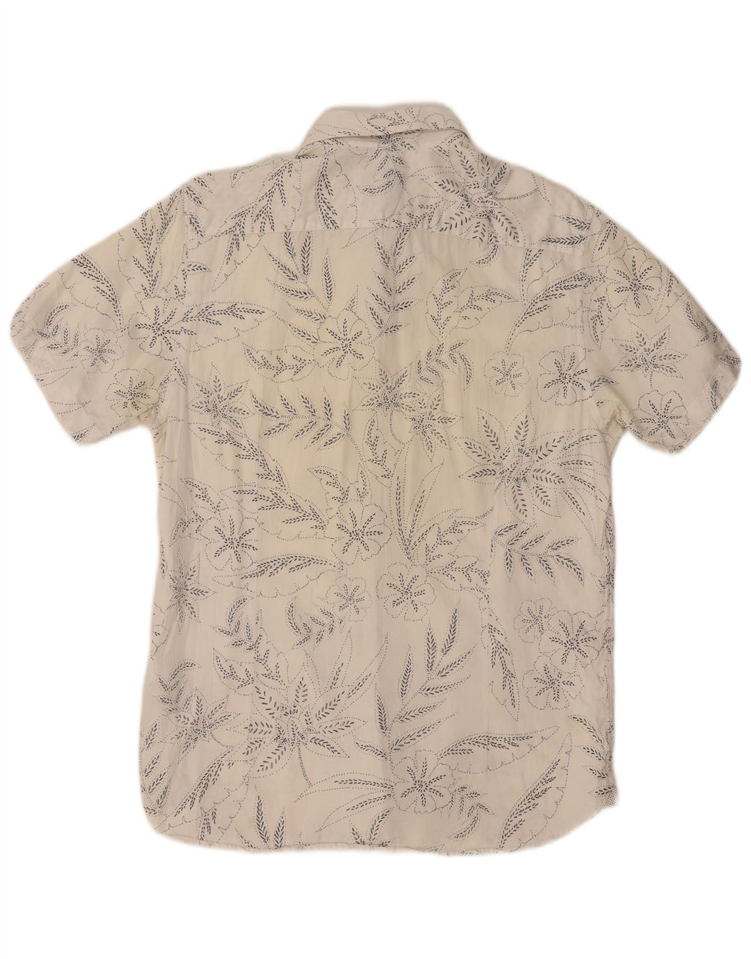 TED BAKER Mens Short Sleeve Shirt Size 4 Large White Floral Cotton