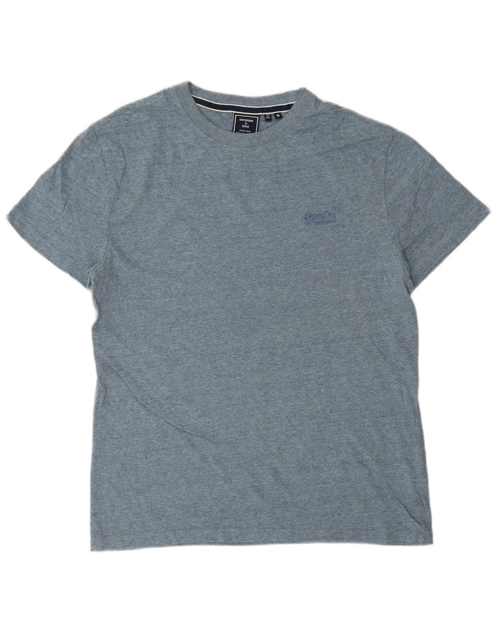 SUPERDRY Mens T-Shirt Top Medium Blue Cotton