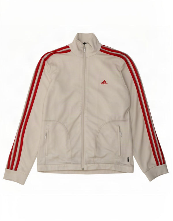 Adidas træningsdragt topjakke til kvinder UK 16 Stor hvid polyester