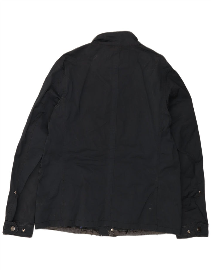 Zara Herre Utility Jacket UK 42 XL Navy Blue Polyester