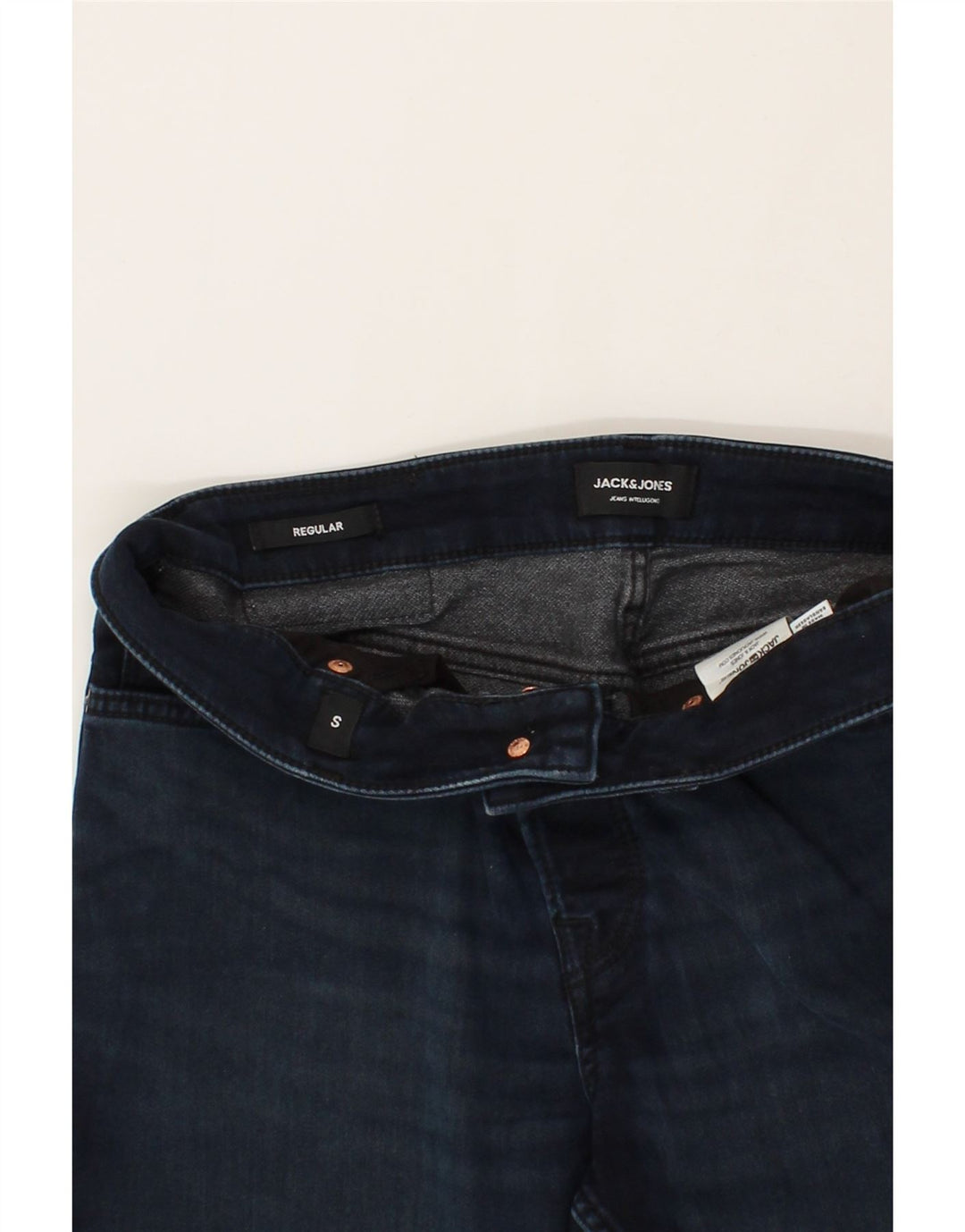JACK & JONES Mens Regular Denim Shorts Small W32  Navy Blue Cotton Vintage Jack & Jones and Second-Hand Jack & Jones from Messina Hembry 