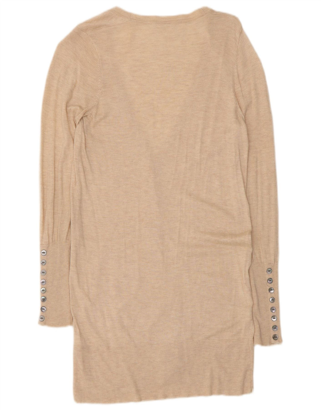 Marks & Spencer Damen Longline-Cardigan-Pullover UK 12 Mittelbeige meliert