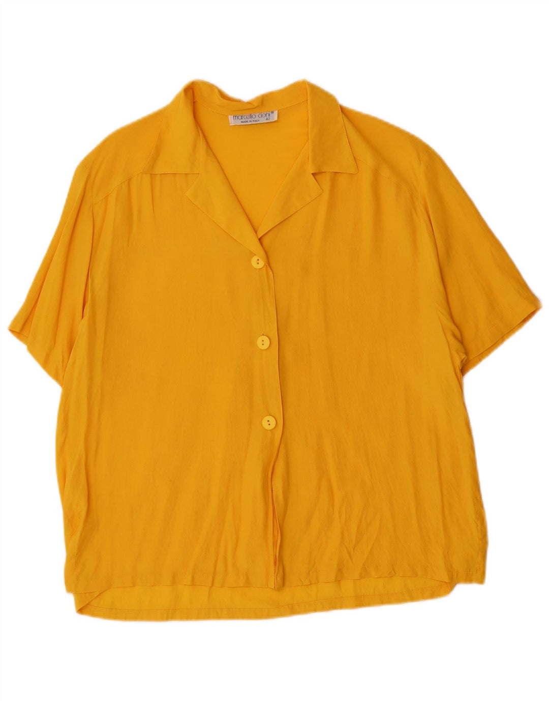 Marcello Cioni Womens Short Sleeve Shirt Blouse IT 42 Medium Yellow