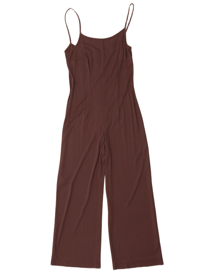 Vintage Womens Sleeveless Jumpsuit UK 12 Medium Brown