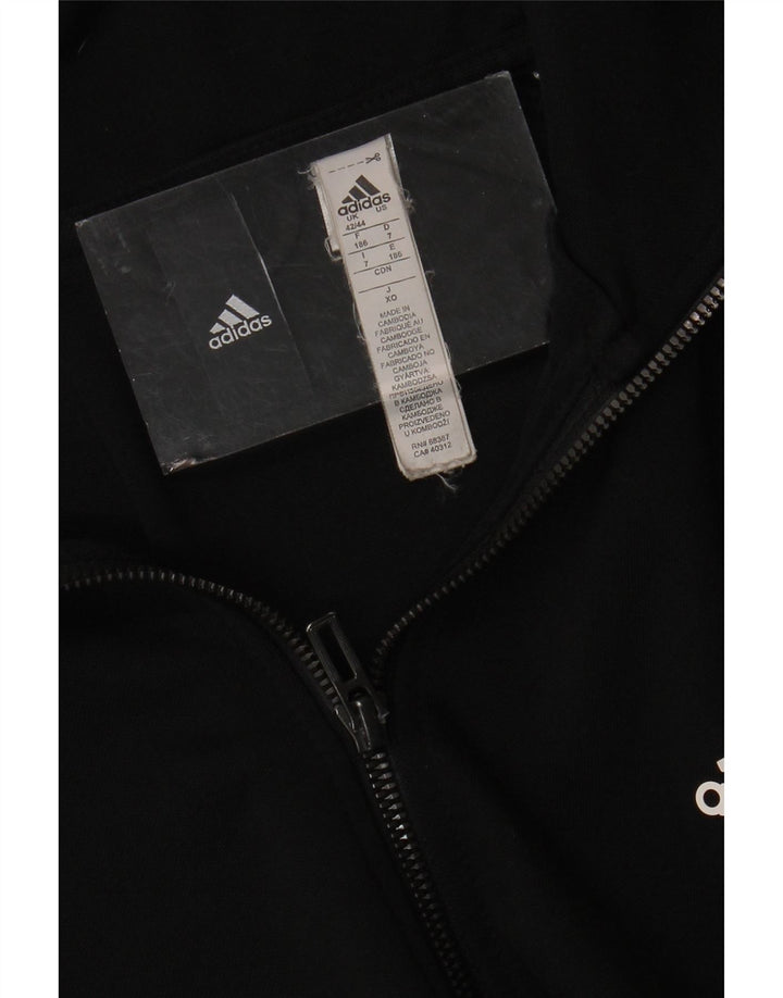 ADIDAS Mens Tracksuit Top Jacket UK 42/44 Large Black Polyester