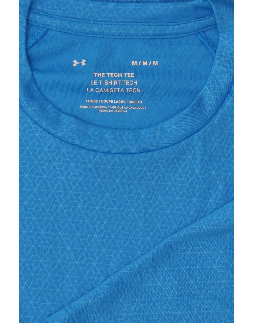 Under Armour Mens T-Shirt Top Medium Blue Geometric