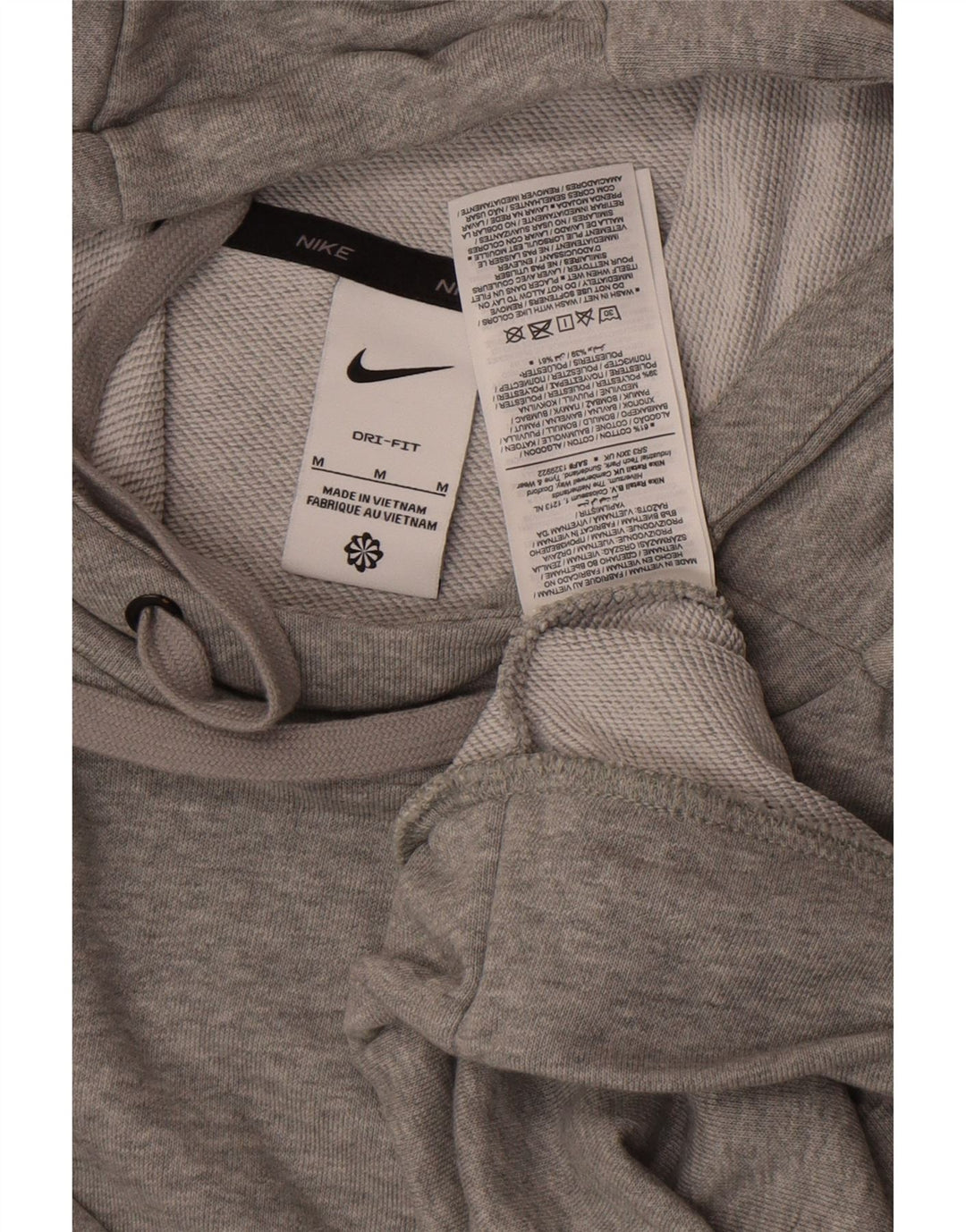 Nike Herren Dri Fit Hoodie Pullover mittelgraue Baumwolle
