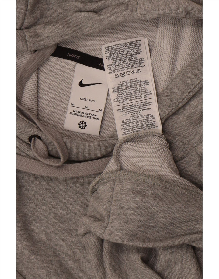 Nike Herren Dri Fit Hoodie Pullover mittelgraue Baumwolle