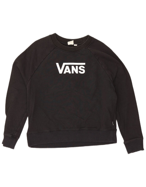 Vans Damen Graphic Loose Fit Sweatshirt Pullover UK 6 XS Schwarz Baumwolle