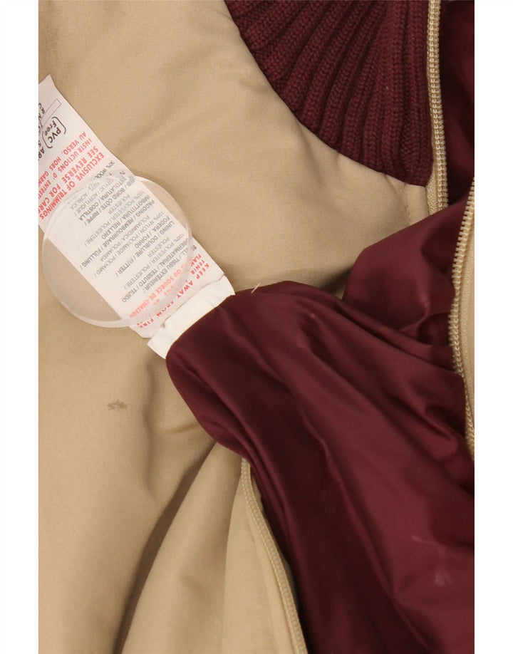 Puma Womens Graphic Bomber Jacket UK 16 Large Beige Colourblock Polyester