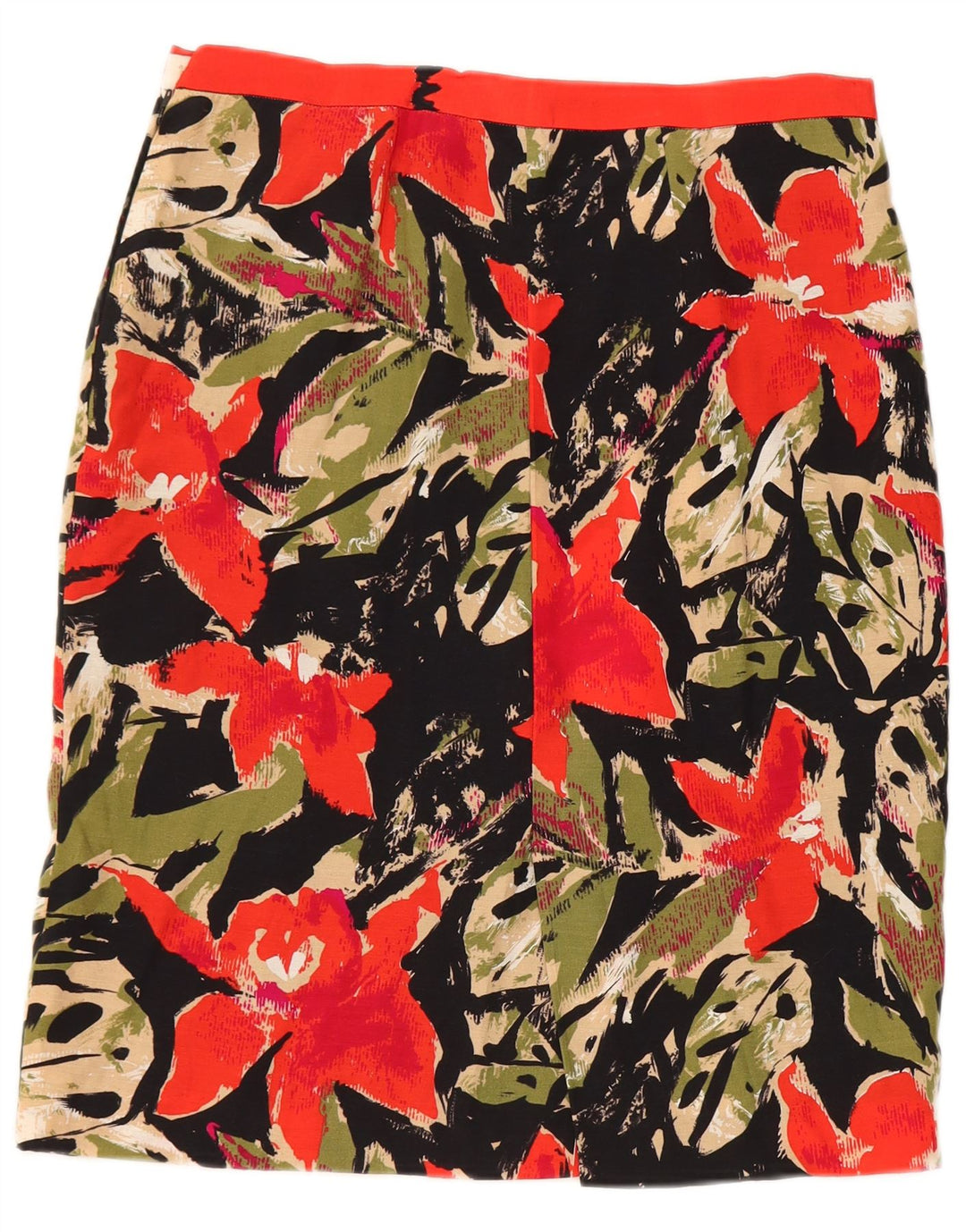 Vintage Womens Pencil Skirt W28 Medium Black Floral