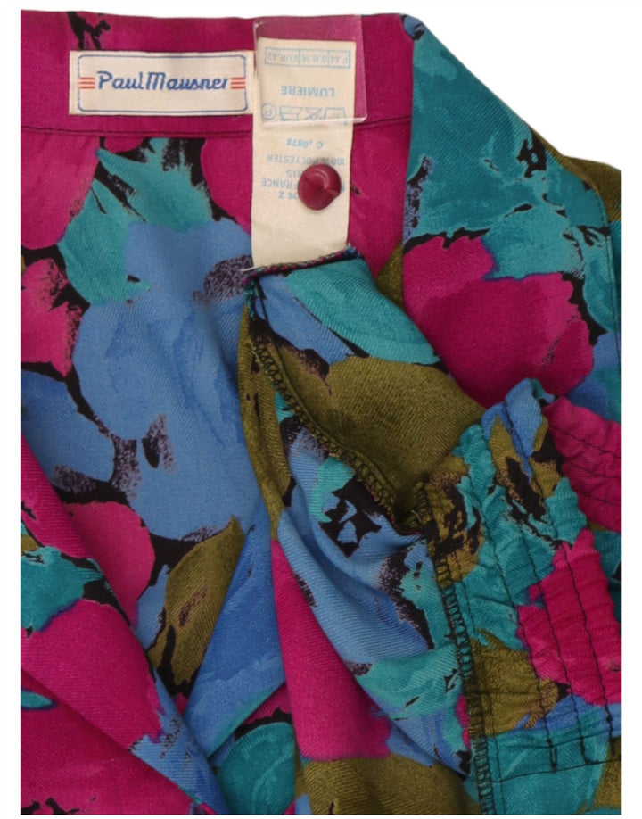 Vintage Womens Shirt Blouse UK 16 Large Multicoloured Floral Polyester