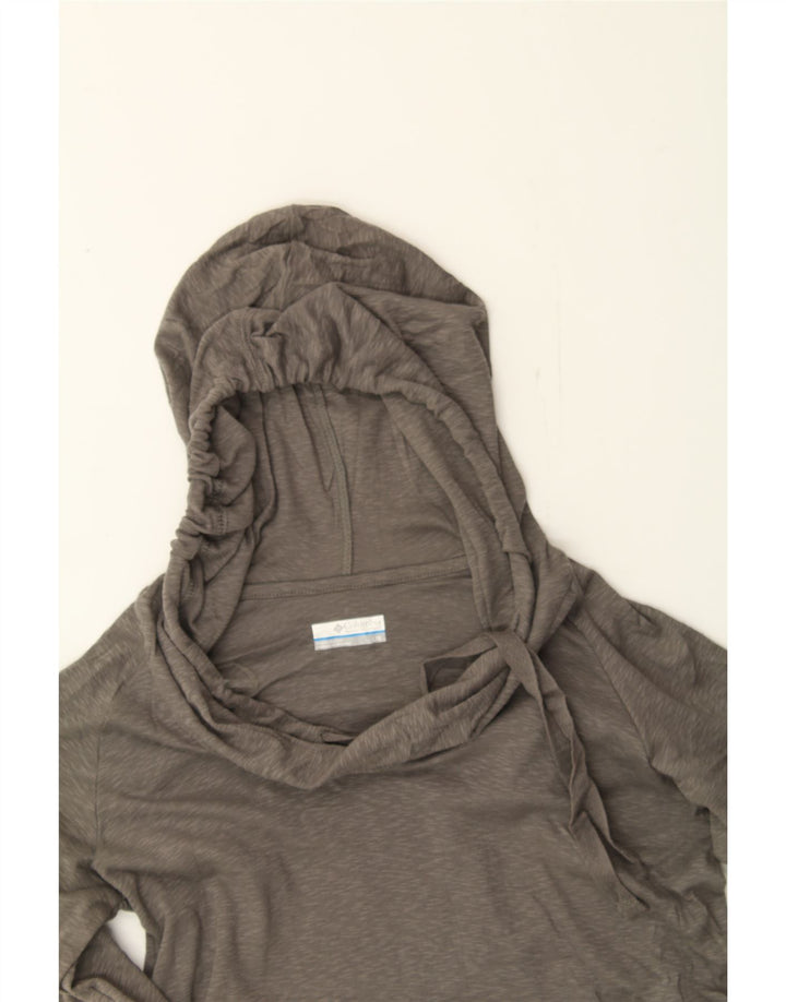 COLUMBIA Womens Hoodie Jumper UK 14 Large Grey Cotton Vintage Columbia and Second-Hand Columbia from Messina Hembry 