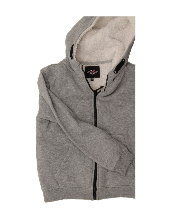 BEAR Boys Graphic Zip Hoodie Sweater 7-8 Years Grey Cotton Vintage Bear and Second-Hand Bear from Messina Hembry 