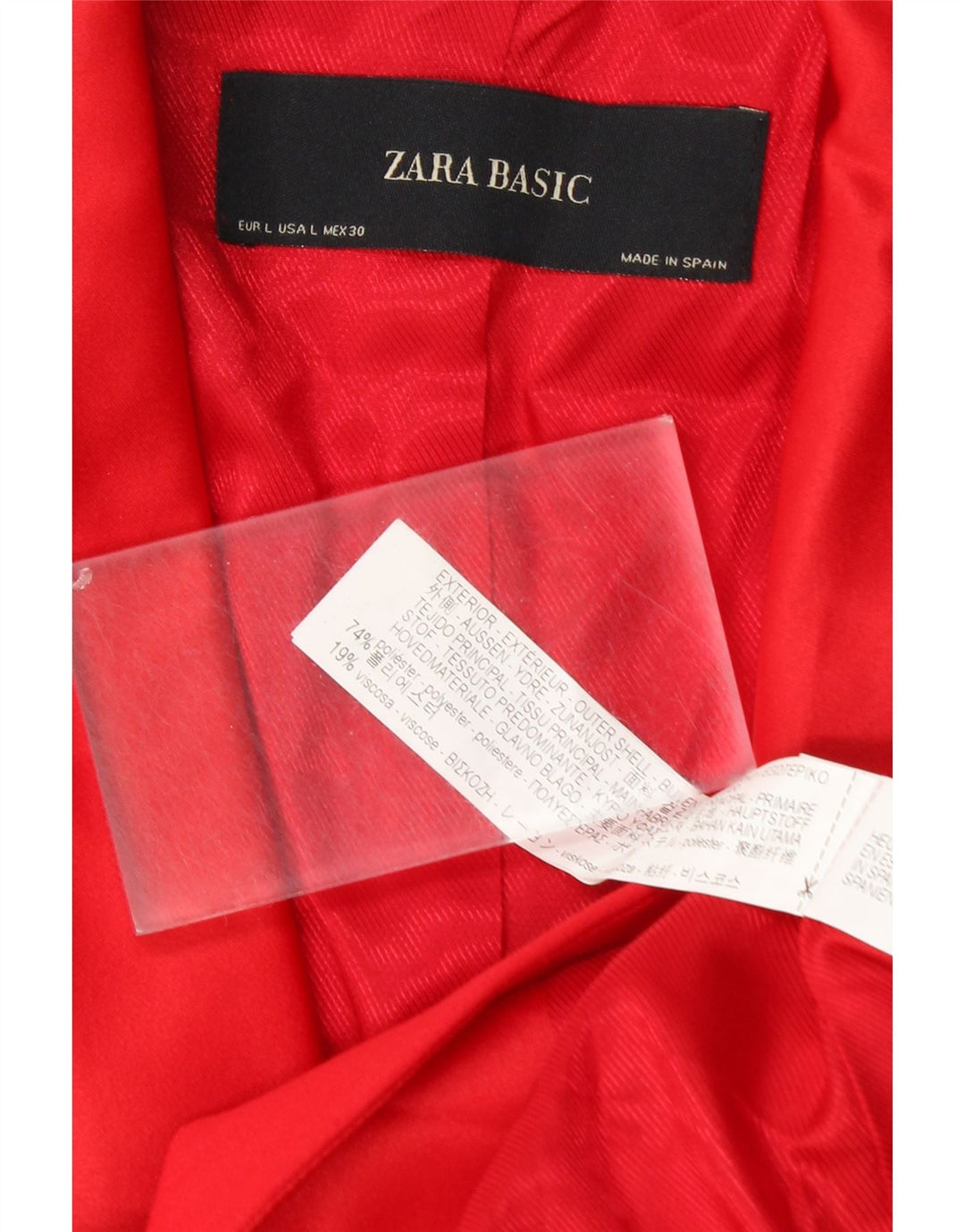 Giacca Blazer a 1 Bottone da Donna ZARA UK 14 Large Rosso Poliestere