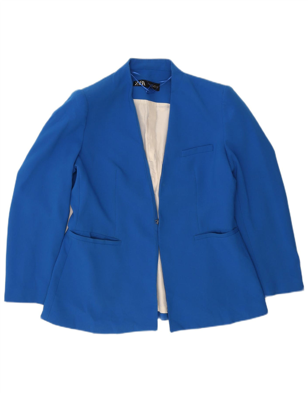 Giacca Blazer da Donna ZARA UK 18 XL Blu Poliestere