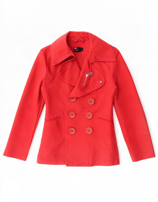 Jaqueta blazer feminina diesel com estampa dupla, Reino Unido 6 XS, algodão vermelho