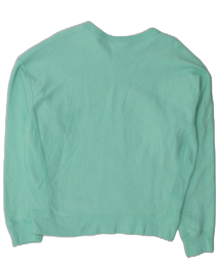CHAMPION Womens Sweatshirt Jumper UK 16 Large Turquoise Cotton Vintage Champion and Second-Hand Champion from Messina Hembry 