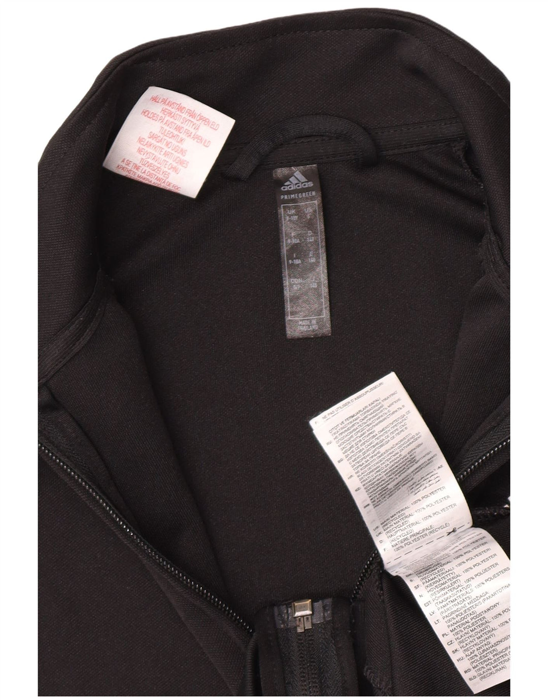 Adidas Boys Aeroready Tracksuit Top Jacket 9-10 Years Black Polyester