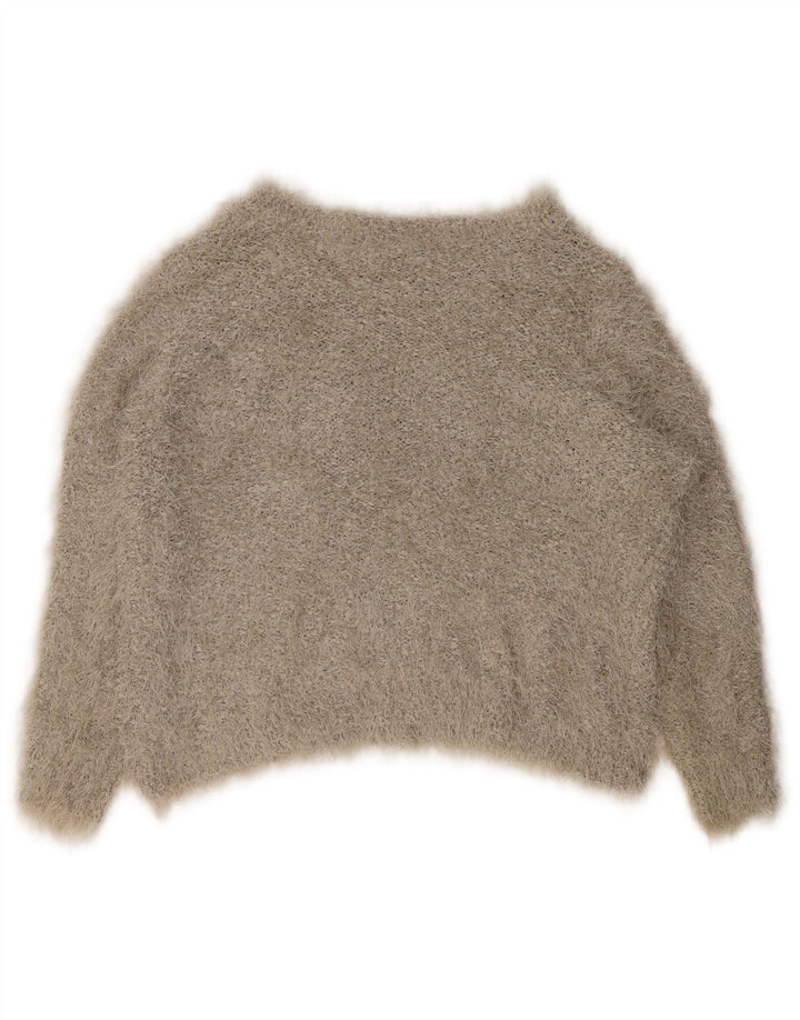 Marks & Spencer Womens Boat Neck Jumper Sweater UK 16 Large Grey Polyester