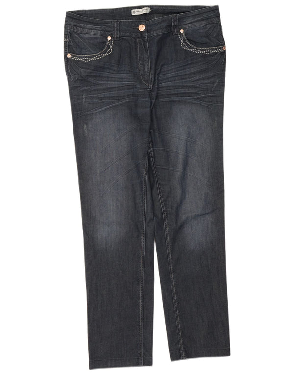CARLA FERRONI Damen Slim Jeans IT 50 XL W34 L29 Marineblau
