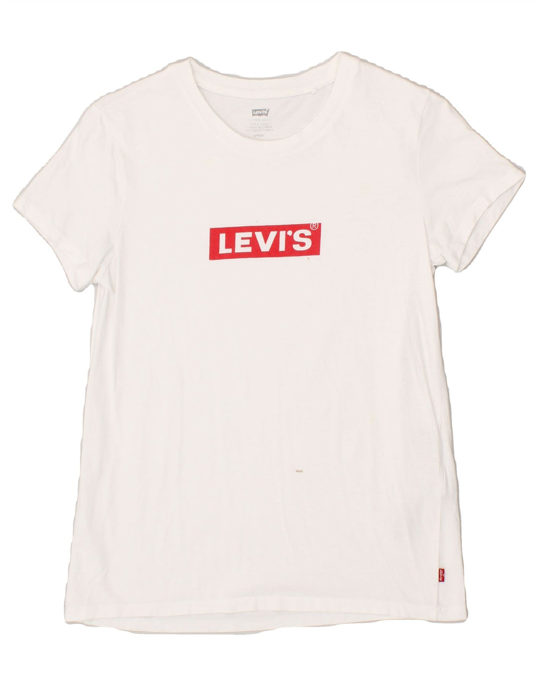LEVI'S Womens Graphic T-Shirt Top UK 10 Small White Cotton | Vintage Levi's | Thrift | Second-Hand Levi's | Used Clothing | Messina Hembry 
