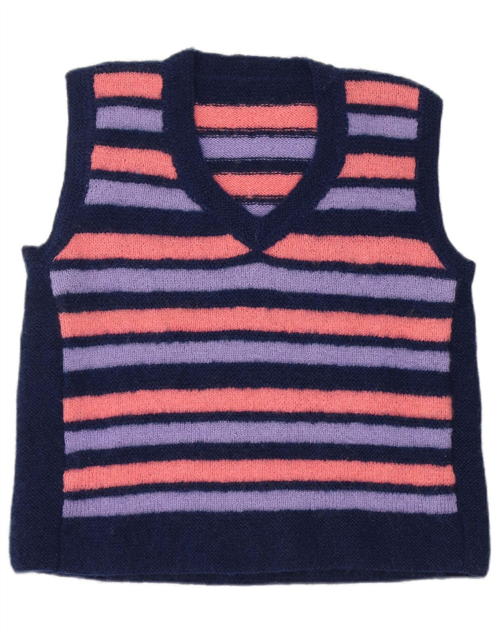 Vintage Womens Vest Tank Top UK 14 Medium Multicoloured Striped