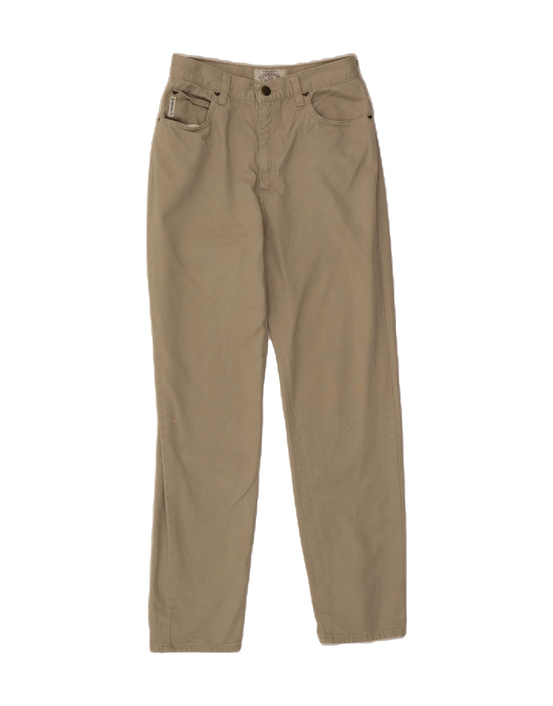 ARMANI Womens Slim Casual Trousers W26 L30 Beige Cotton Vintage Armani and Second-Hand Armani from Messina Hembry 