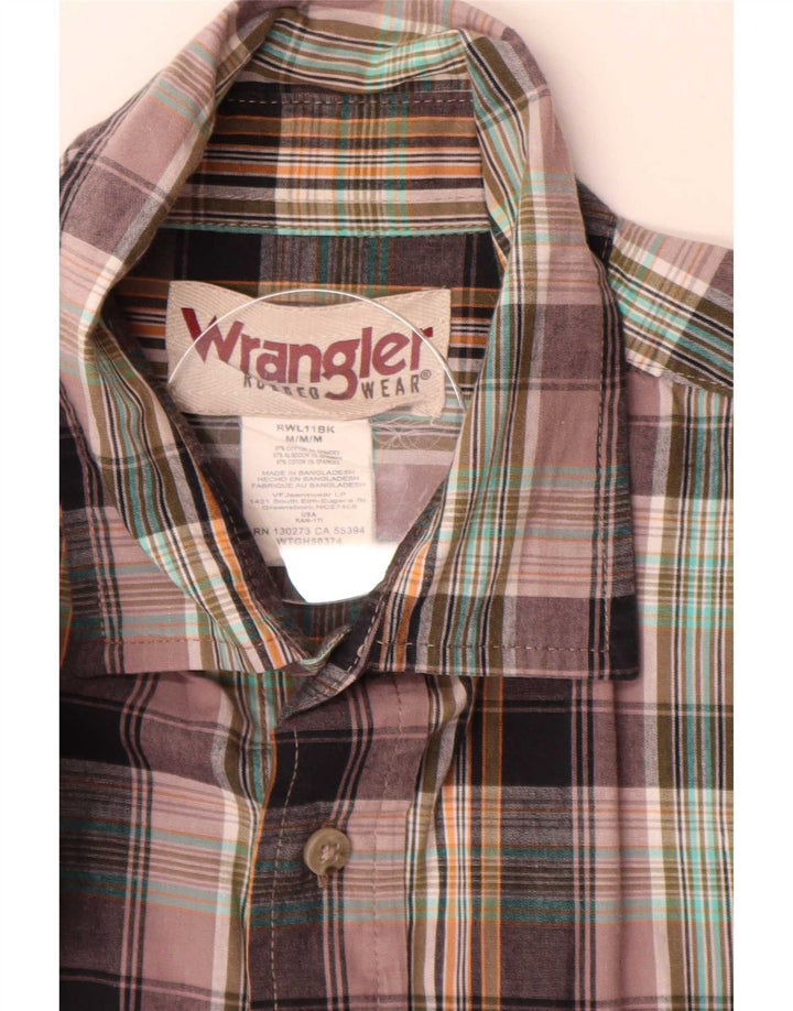 Camisa De Hombre Wrangler Medium Algodón A Cuadros Multicolores