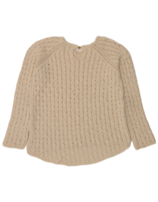 Maglione girocollo per ragazze Zara 11-12 anni in cotone bianco sporco
