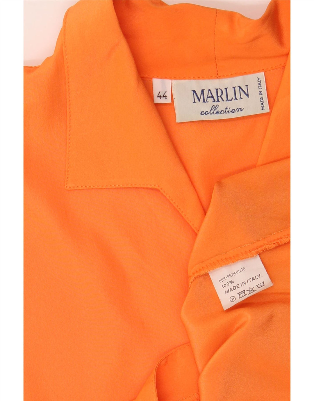 VINTAGE Womens Short Sleeve Shirt Blouse IT 44 Medium Orange Vintage Vintage and Second-Hand Vintage from Messina Hembry 