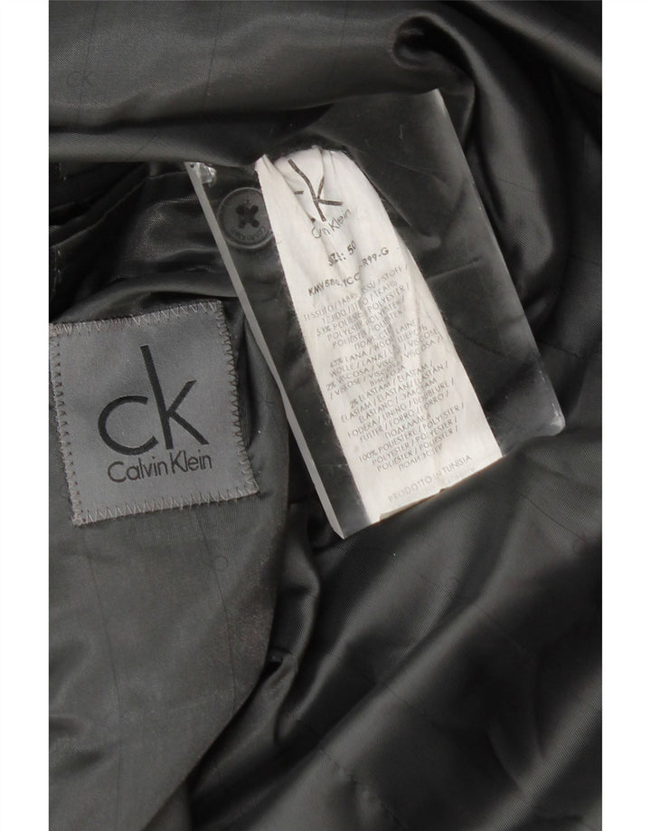 Calvin Klein Mens 1 Button Blazer Jacket IT 50 Large Black Striped