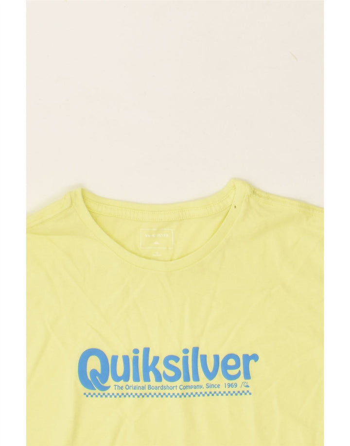 QUIKSILVER Boys Graphic T-Shirt Top 15-16 Years Yellow Cotton | Vintage Quiksilver | Thrift | Second-Hand Quiksilver | Used Clothing | Messina Hembry 