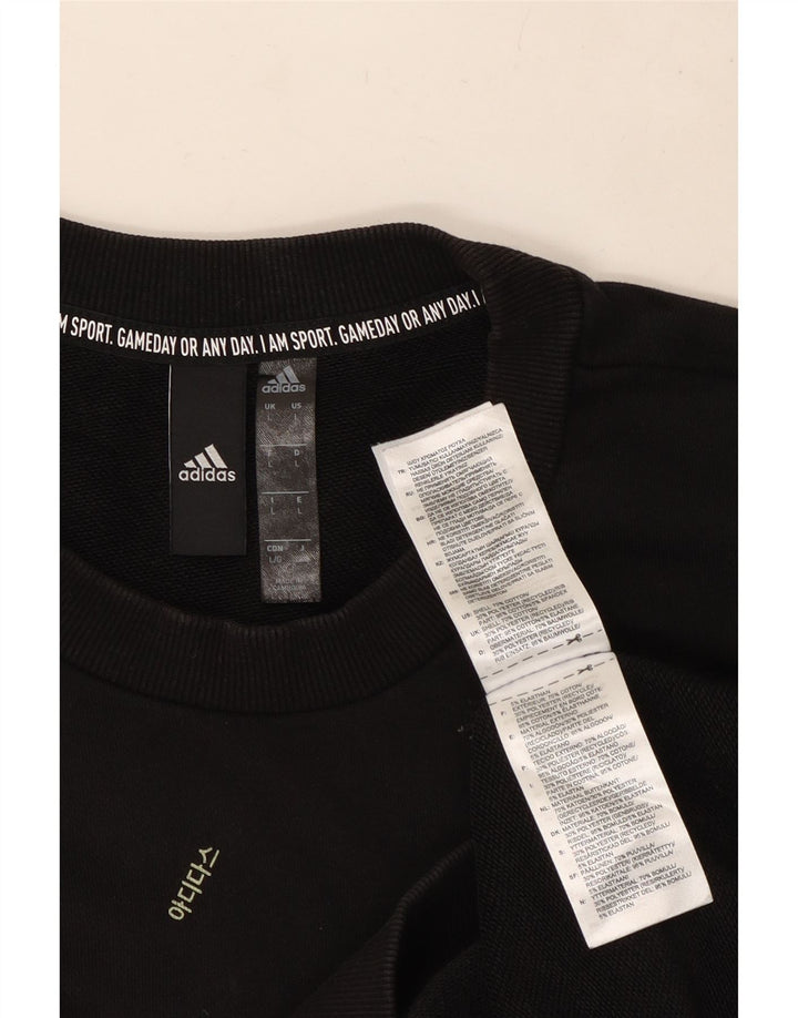 Adidas Mens Graphic Sweatshirt Jumper Large Black Cotton