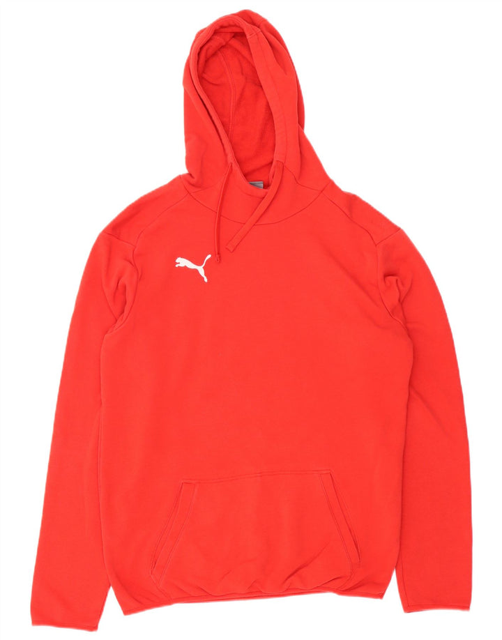 PUMA Mens Hoodie Jumper Small Red Cotton