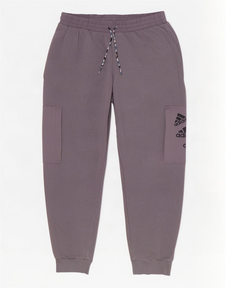 Pantaloni da jogging Adidas Graphic Cargo da uomo in cotone grigio medio