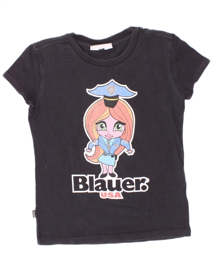 Blauer Girls Graphic T-Shirt Top 9-10 Years Black