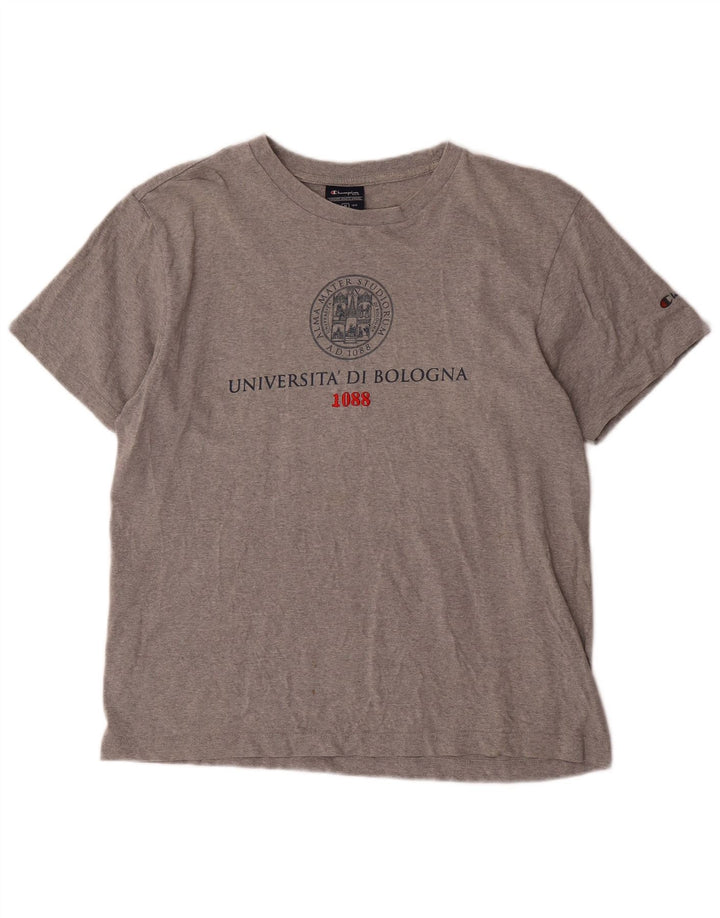 CHAMPION Mens Graphic T-Shirt Top Medium Grey