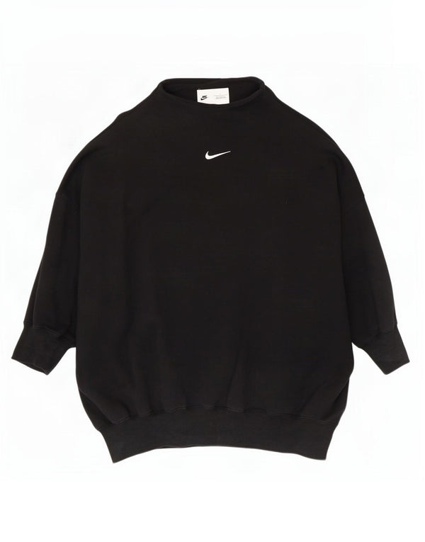 Damski sweter oversize Nike UK 16, duży, czarny, bawełniany