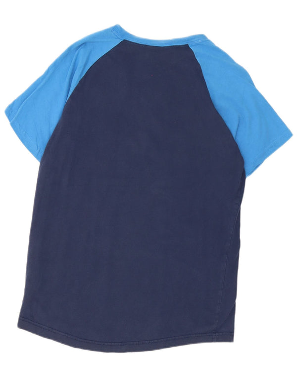 Nike Herre grafisk T-shirt Top Medium Marineblå Colourblock Bomuld