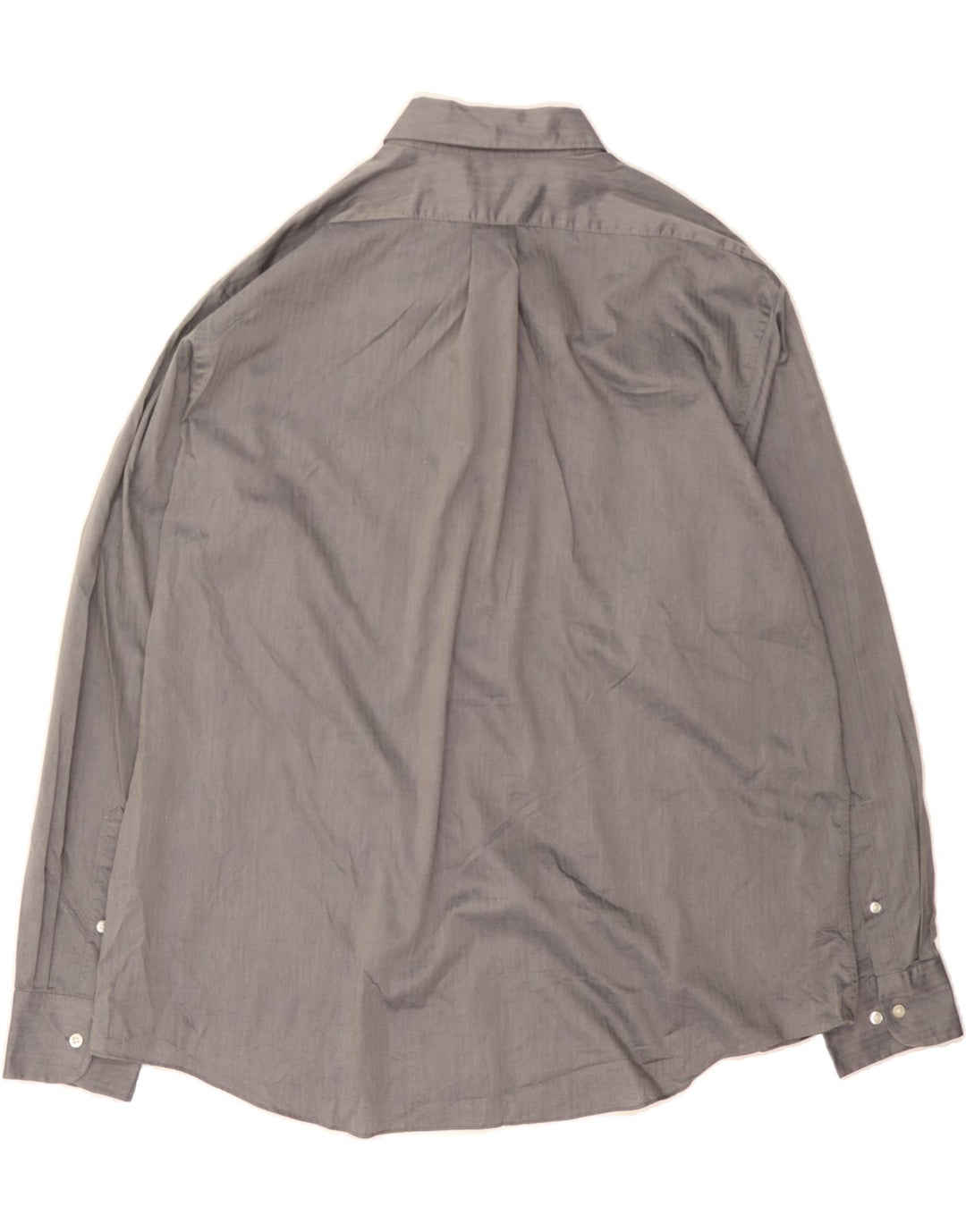 CHAPS Mens Regular Fit Shirt 2XL Grey Herringbone Vintage Chaps and Second-Hand Chaps from Messina Hembry 