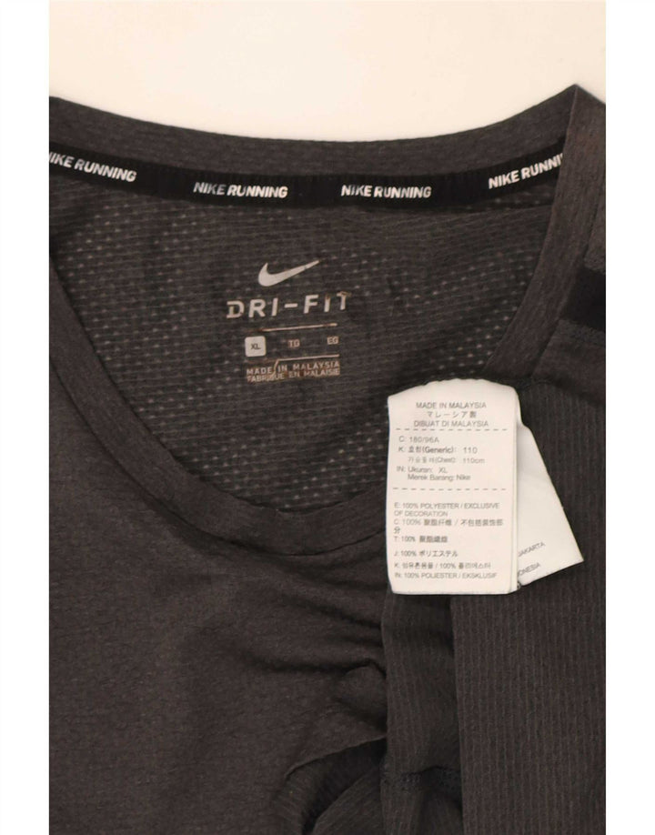 Nike Mens Dri Fit T-Shirt Top XL Grey Colourblock Polyester