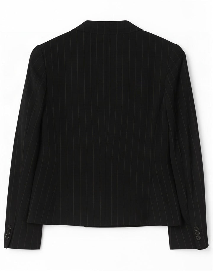 Max Mara Veste blazer double boutonnage pour femme UK 12 Medium Black Pinstripe