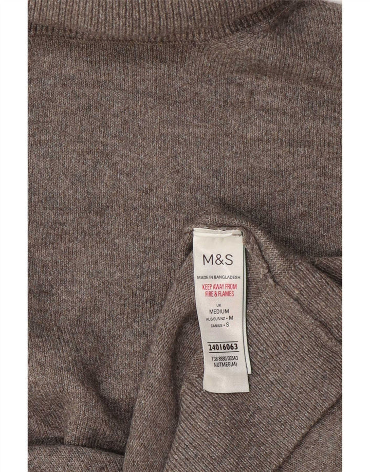 Maglione maglione a collo alto da donna Marks & Spencer UK 14 Poliestere grigio medio