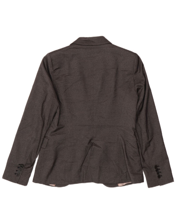 Zara Damen 1-Knopf-Blazerjacke UK 14 Large Grau Polyester