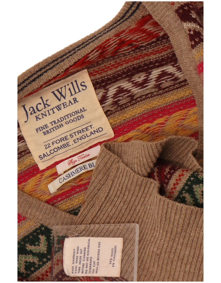 Sweter damski Jack Wills z dekoltem w kształcie litery V, UK 12, średni, wielokolorowy
